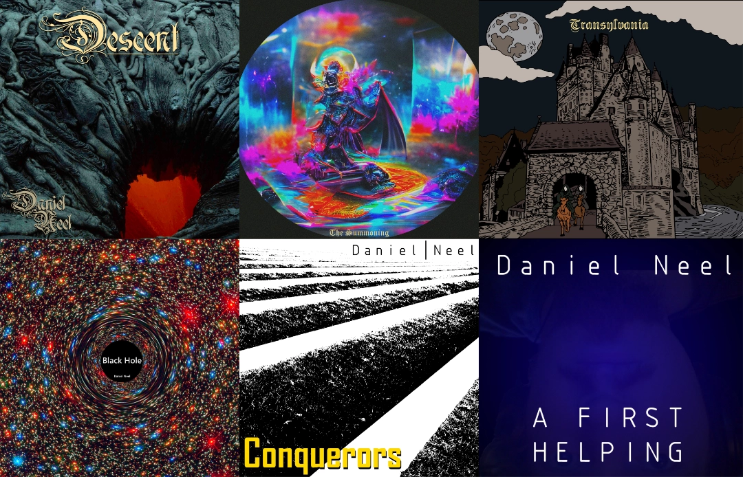 A collage showing album artwork from all of Daniel's primary EP/album releases, as of the end of 2024.